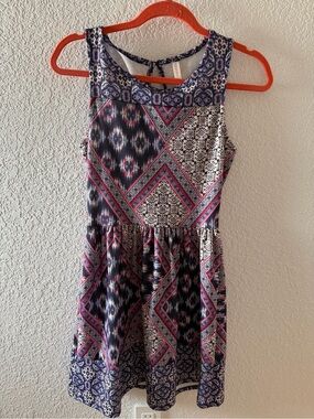 Target Navy and Pink Patterned Midi Dress